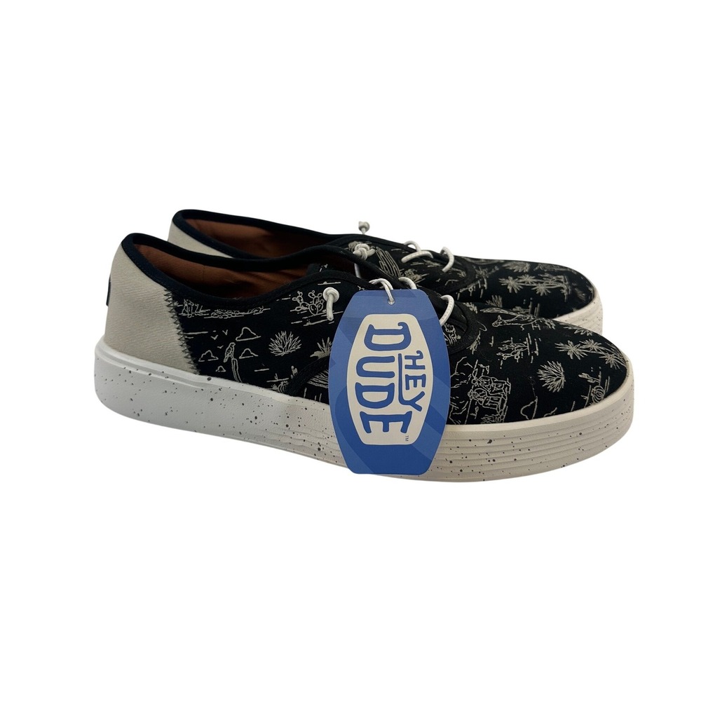 Hey Dude Conway Desert Black Western Graphic Slip On Sneakers Lightweight Men 10